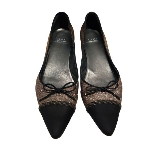 Stuart Weitzman Shoes - {Stuart Weitzman} Capricorn Glitter Point-Toe Flat, Pyrite